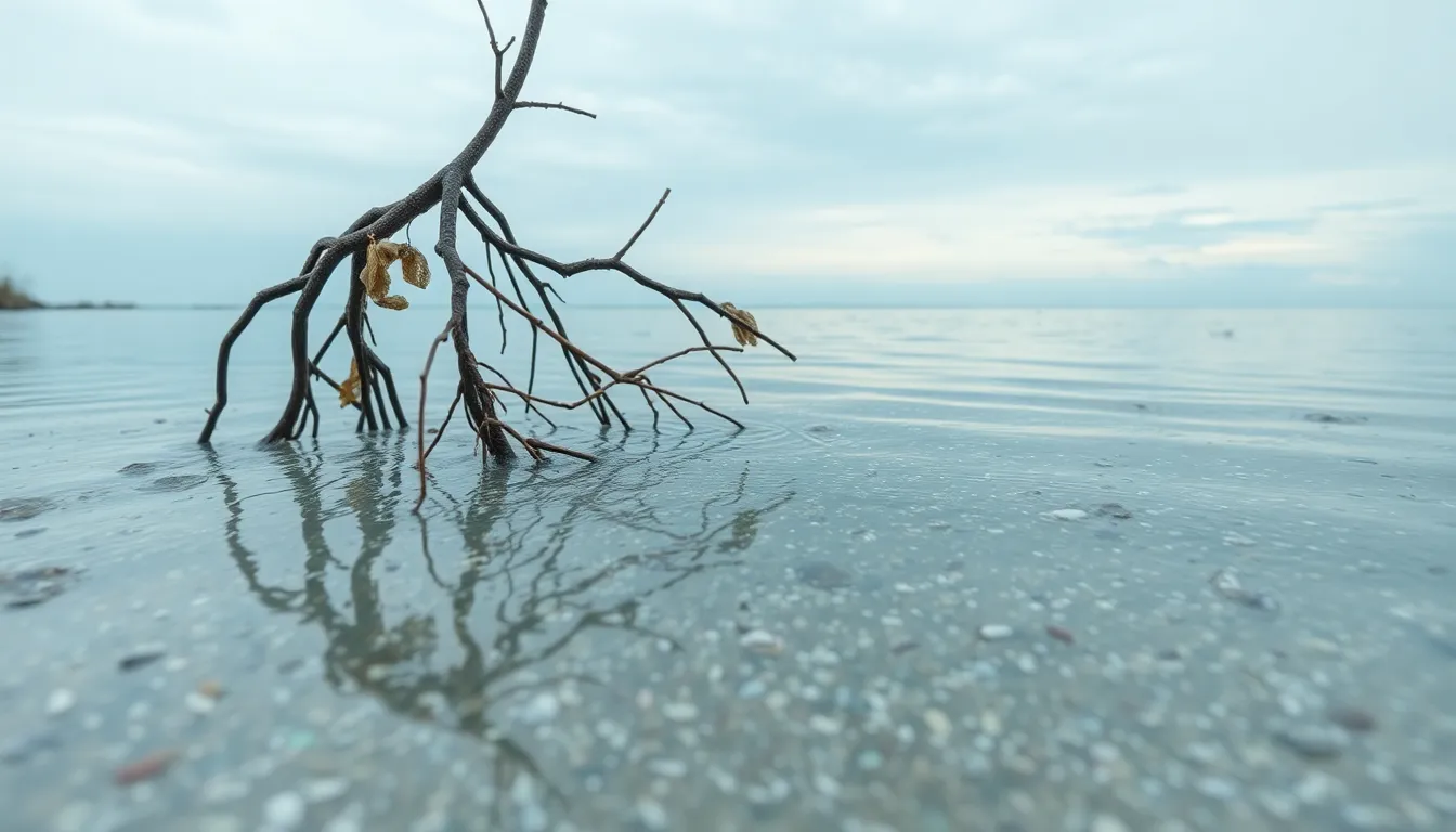 바다를 떠다니는 미세 플라스틱으로 오염된 해변 이미지