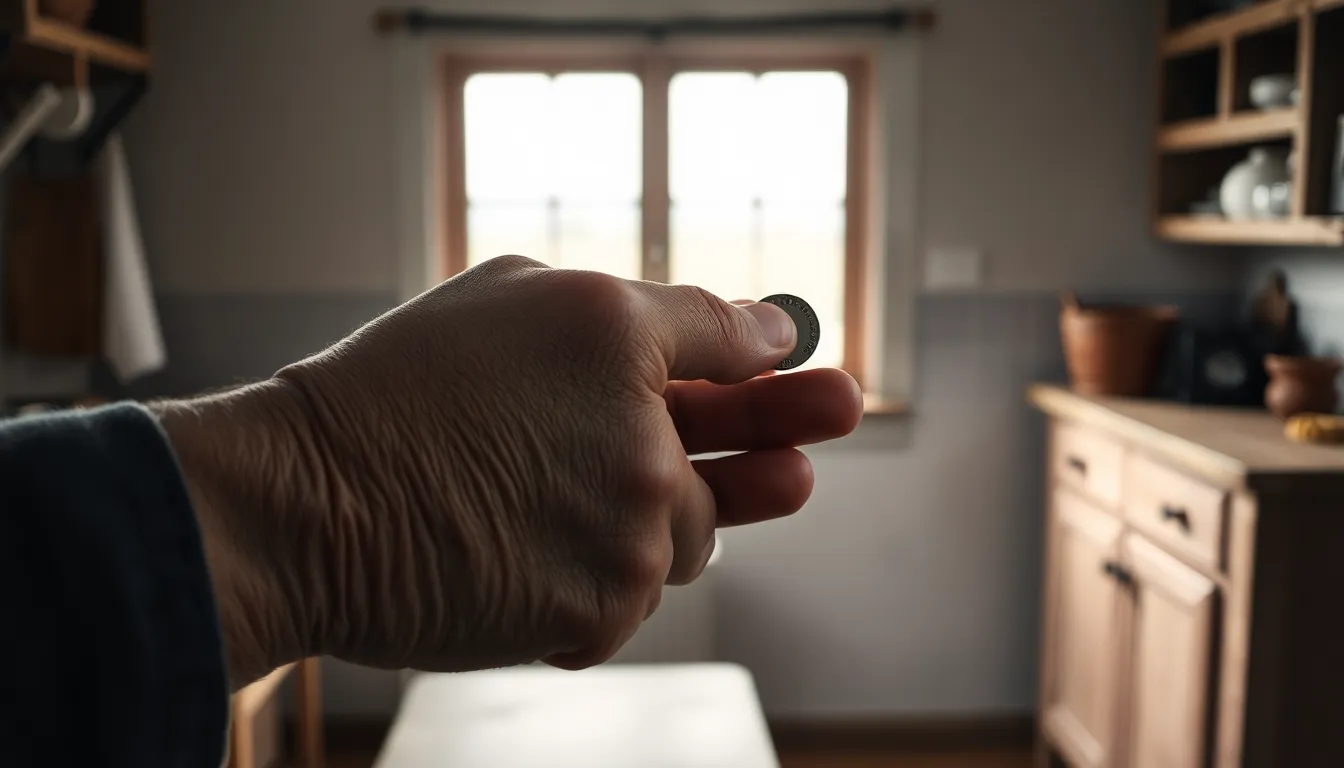 어두운 표정으로 앉아있는 노인과 이를 걱정스럽게 바라보는 젊은 세대