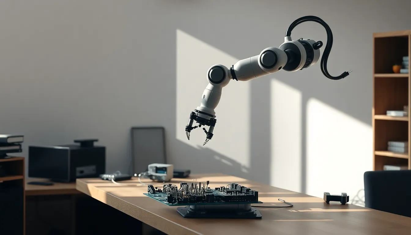 AI와 인간이 협력하는 미래를 상징하는 이미지