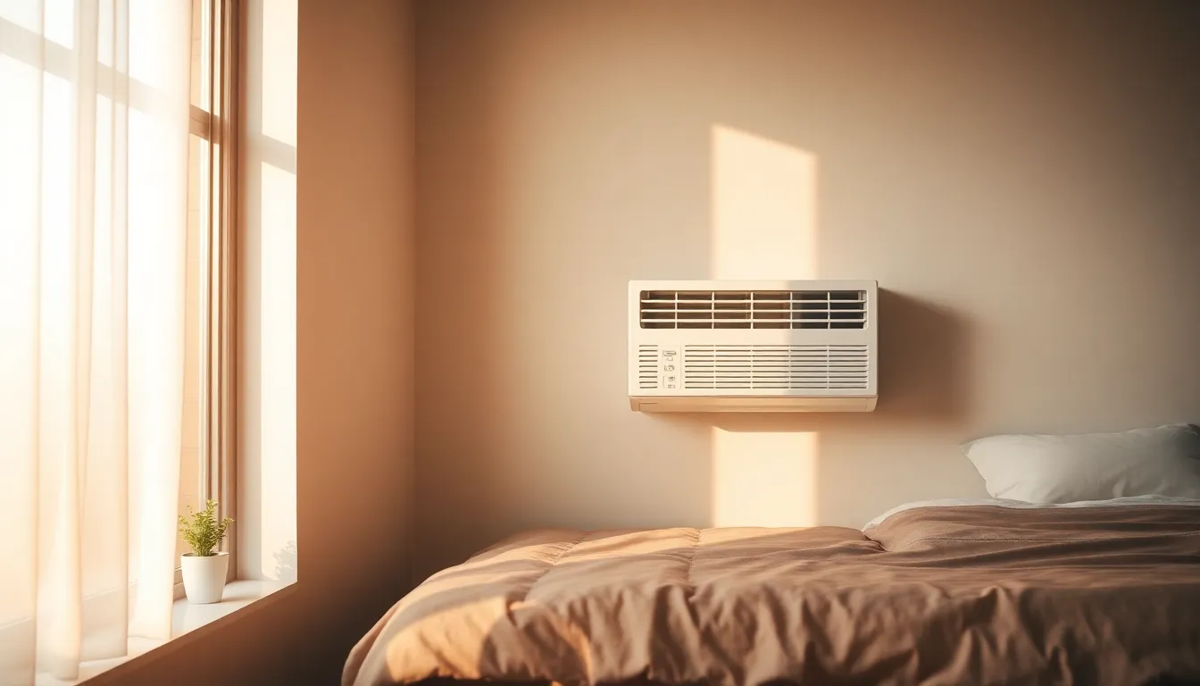 다양한 에어컨 제품들이 배치된 쾌적한 실내 공간